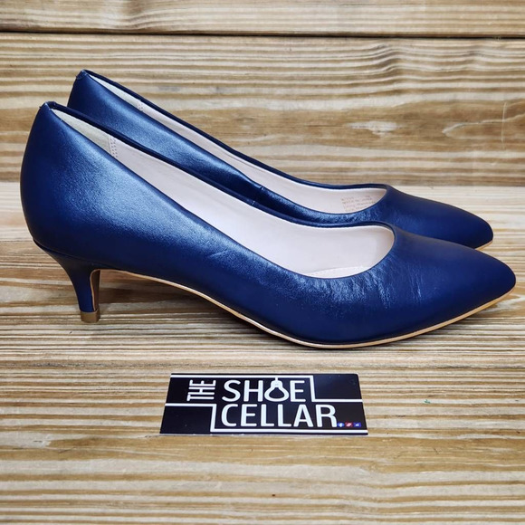 Cole Haan Shoes - Cole Haan Womens Quincy Classic Pump Heel Blue Leather Slip On Pointed Toe 7B